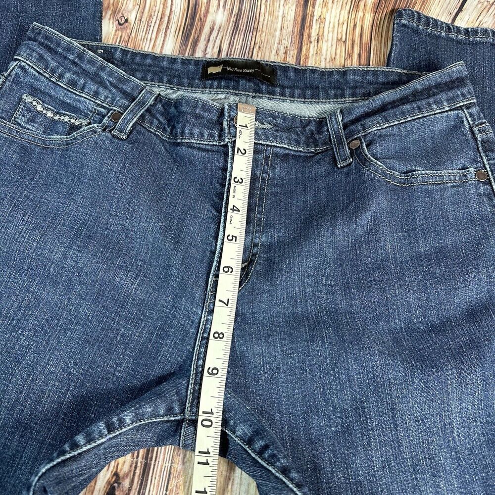 Levi's MID RISE SKINNY Womens Size 14 Blue Jeans Denim Pants Embroidered 32X30 - Picture 5 of 11